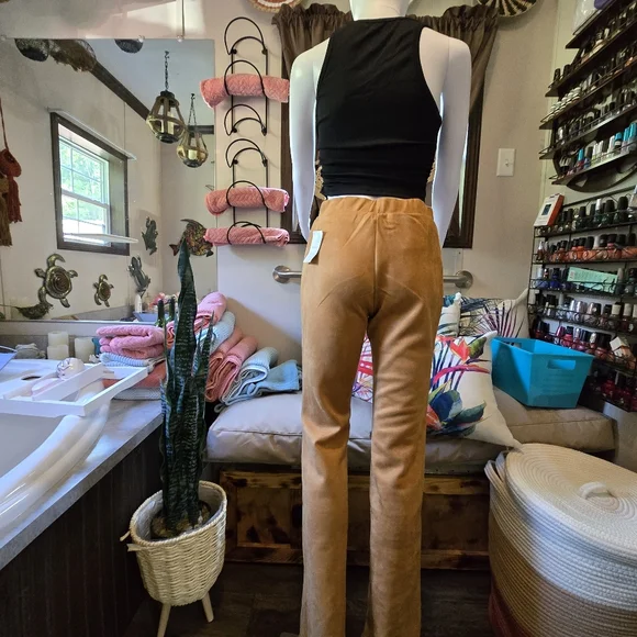 NWT! Faux Suede Laced Pants - Picture 4 of 10
